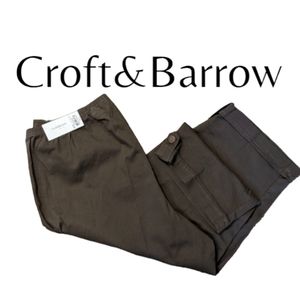 CROFT & BARROW Brown Capri Elastic W…